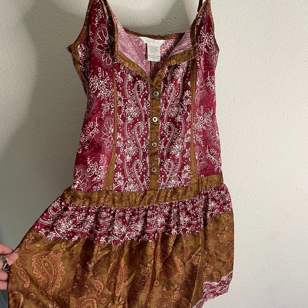 Paisley Printed Satin Dress